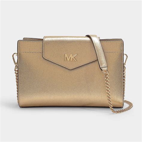 michael kors pale gold purse|michael kors gold crossbody bag.